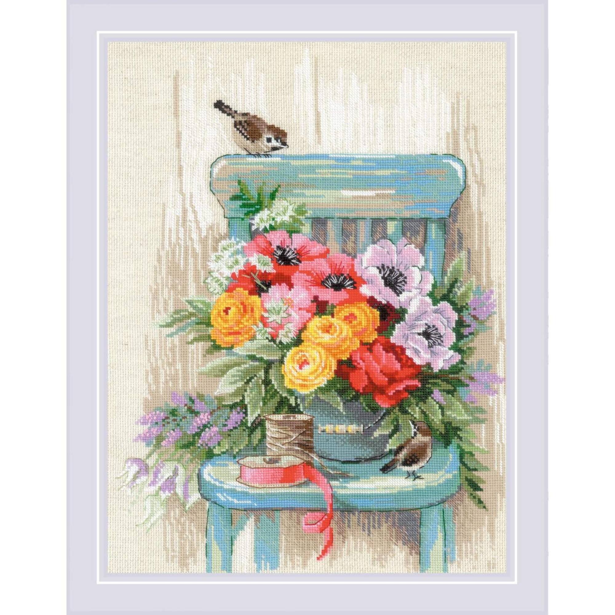 RIOLIS Garden Flowers Counted Cross Stitch Kit